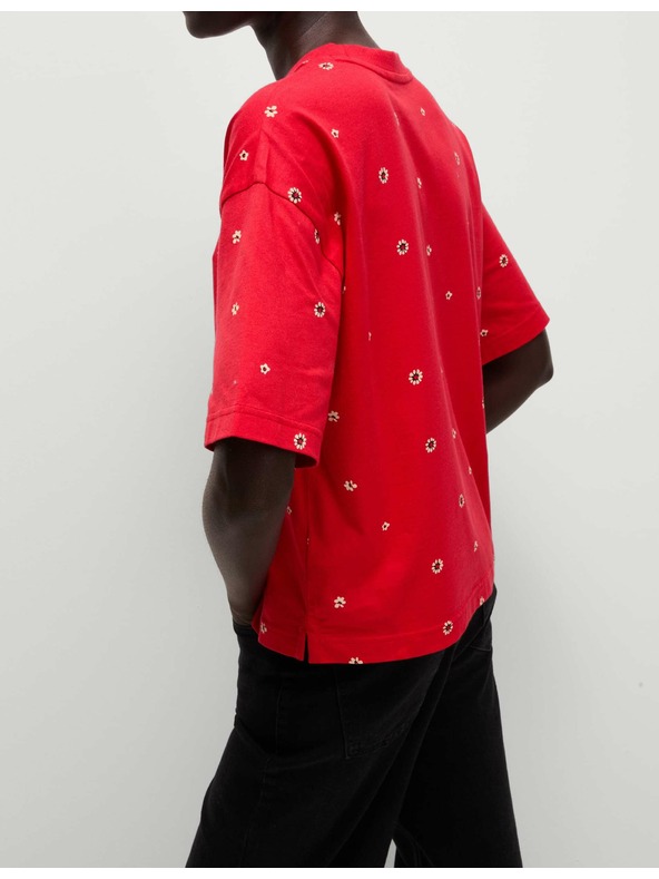 Marks & Spencer Marks & Spencer čisto bavlnené kvetinové tričko červené