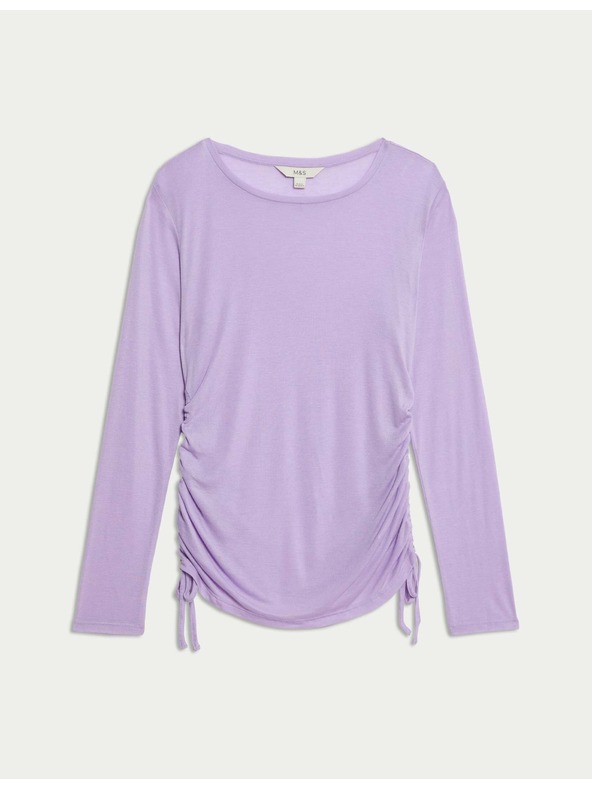 Marks & Spencer Marks & Spencer Fialový lyocelový top s vysokým pásom z vlny