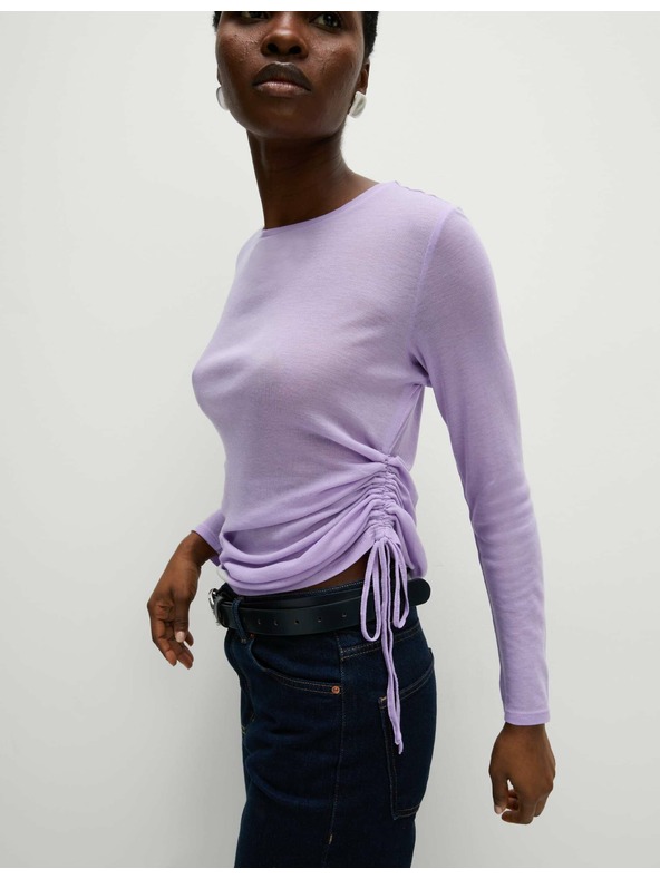 Marks & Spencer Marks & Spencer Fialový lyocelový top s vysokým pásom z vlny