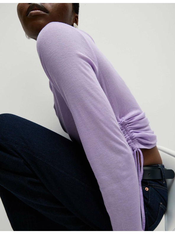 Marks & Spencer Marks & Spencer Fialový lyocelový top s vysokým pásom z vlny