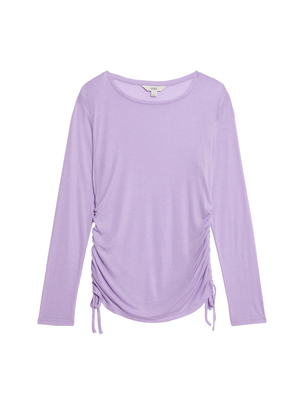 Marks & Spencer Marks & Spencer Fialový lyocelový top s vysokým pásom z vlny