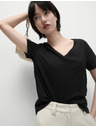 Marks & Spencer Tričko s výstrihom do V z čistej bavlny Marks & Spencer čierne