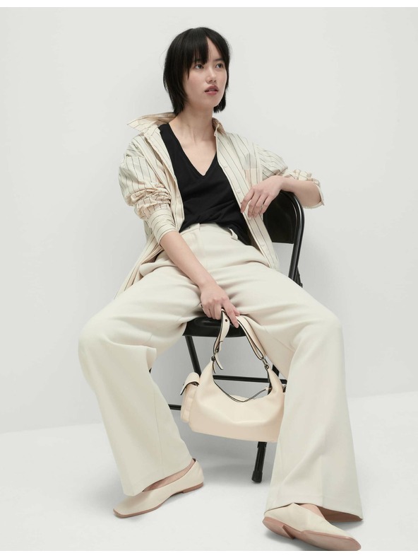 Marks & Spencer Tričko s výstrihom do V z čistej bavlny Marks & Spencer čierne