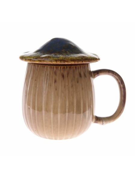Casa de Engel Keramický hrnček s viečkom - húb, 550ml, modrý, 1/16