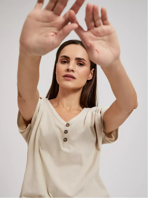 Moodo Dámske tričko béžové MOODO