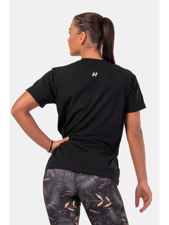 Nebbia Tričko s neviditeľným logom NEBBIA 602 Black Nebbia