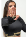 Nebbia NEBBIA Dámsky crop top s dlhým rukávom INTENSE Perform 839 Gold Nebbia