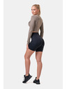 Nebbia Športový crop top HERO s dlhými rukávmi 585 Mocha Nebbia
