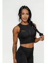 Nebbia NEBBIA Dámsky crop top s vysokou podporou INTENSE Mesh 842 Gold Nebbia