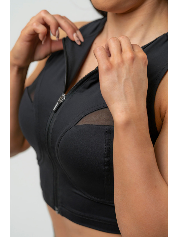 Nebbia NEBBIA Dámsky crop top s vysokou podporou INTENSE Mesh 842 Gold Nebbia