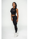 Nebbia NEBBIA Dámsky crop top s vysokou podporou INTENSE Mesh 842 Gold Nebbia
