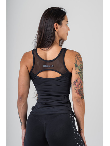 Nebbia Fitness tielko MESH 444 S,čierne