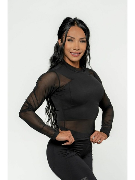 Nebbia NEBBIA Dámsky top s dlhým rukávom INTENSE Sheer 847 Gold Nebbia
