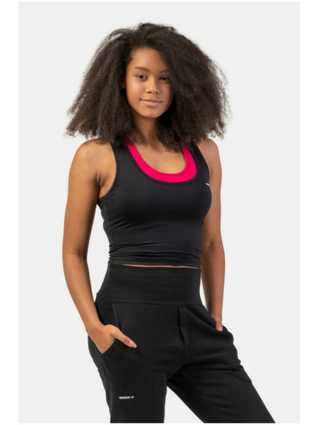 Nebbia Športové tielko slim-fit crop 422 Čierna