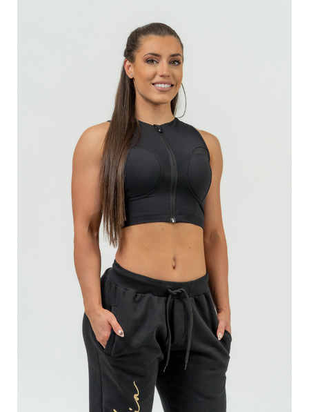 Nebbia NEBBIA Dámsky crop top s vysokou podporou INTENSE Mesh 842 Nebbia