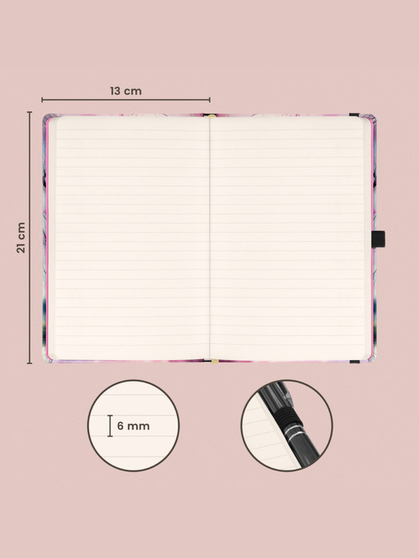 NOTIQUE NOTIQUE Poznámky Sakura, linajkované, 13 x 21 cm