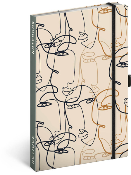 NOTIQUE NOTIQUE Poznámky Tvár, linajkované, 13 x 21 cm BAAGL