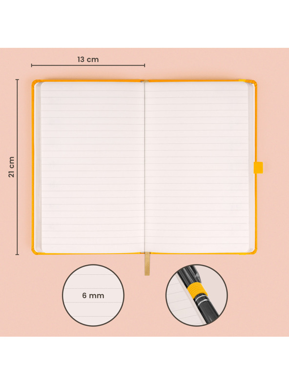 NOTIQUE NOTIQUE Notes Žltá, linkovaná, 13 x 21 cm