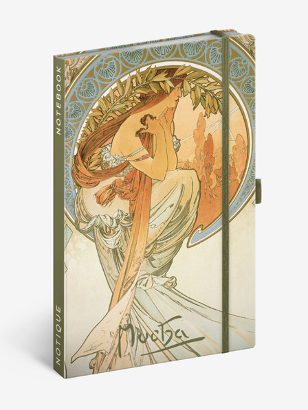NOTIQUE NOTIQUE Poznámky Alfons Mucha - Poézia, linajkované, 13 x 21 cm