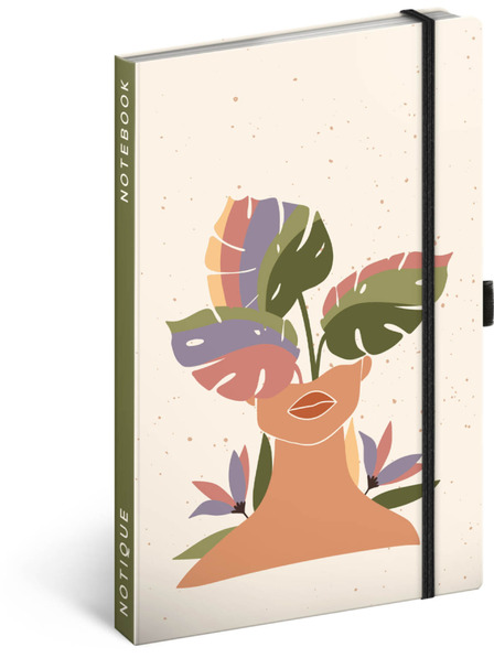 NOTIQUE NOTIQUE Poznámky Monstera, linajkované, 13 x 21 cm BAAGL
