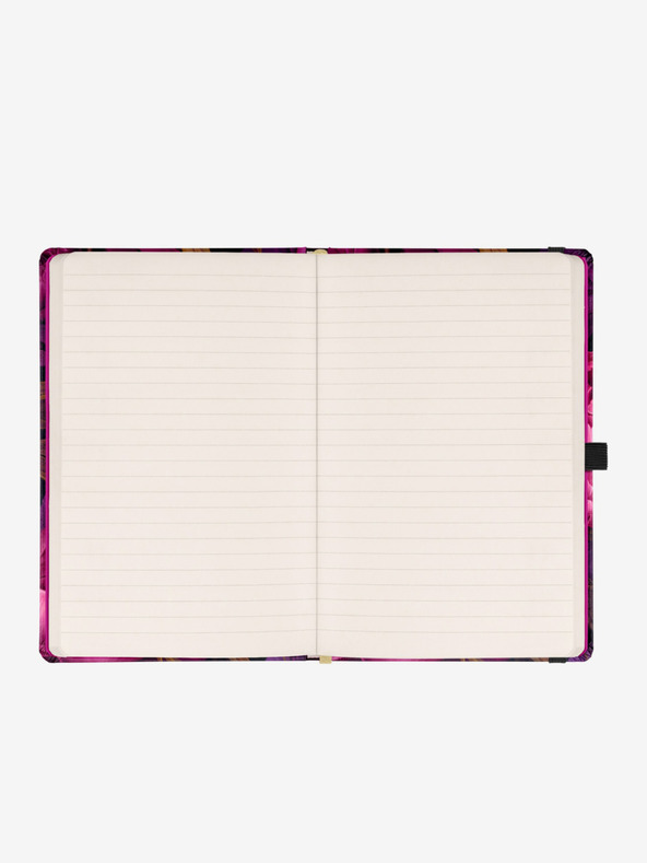 NOTIQUE NOTIQUE Poznámky Fialové kvety, linajkované, 13 x 21 cm