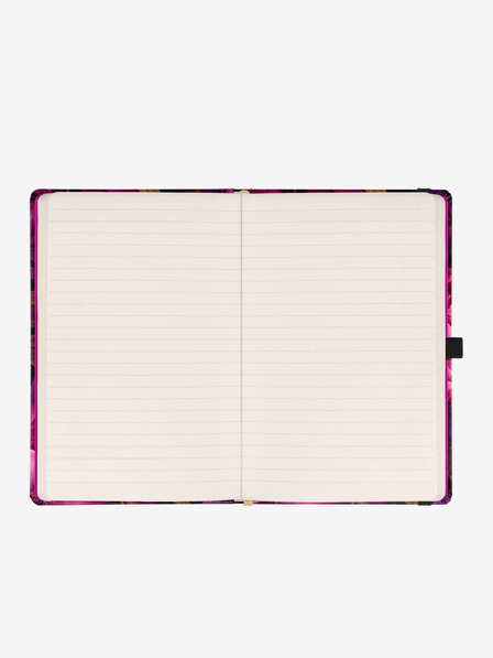NOTIQUE NOTIQUE Poznámky Fialové kvety, linajkované, 13 x 21 cm