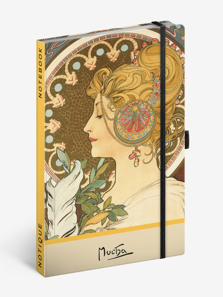 NOTIQUE NOTIQUE Poznámky Alfons Mucha - Pero, bodkované, 13 x 21 cm
