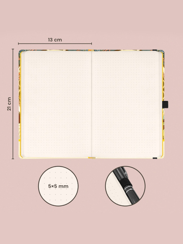 NOTIQUE NOTIQUE Poznámky Alfons Mucha - Pero, bodkované, 13 x 21 cm