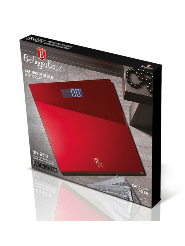 Berlingerhaus Osobná digitálna váha 150 kg Burgundy Metallic Line BERLINGERHAUS
