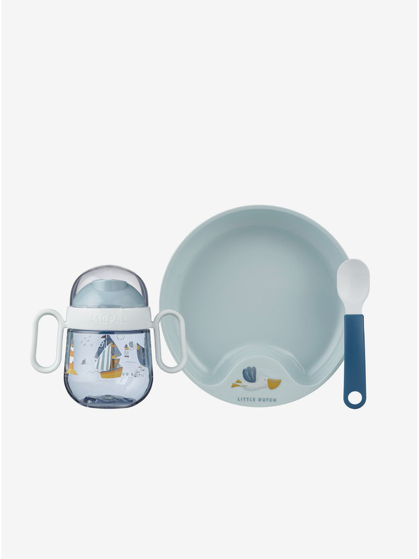 Mepal Detská jedálenská súprava troch kusov v modrej farbe Mepal Mio