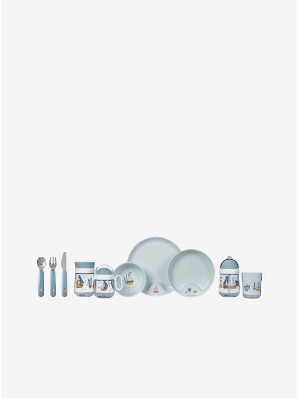 Mepal Detská jedálenská súprava troch kusov v modrej farbe Mepal Mio