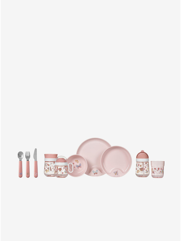 Mepal Detská jedálenská súprava troch kusov v ružovej farbe Mepal Mio