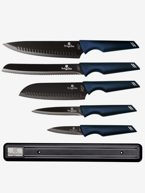 Berlingerhaus Sada piatich nožov s magnetickým držiakom BERLINGERHAUS Aquamarine Metallic Line
