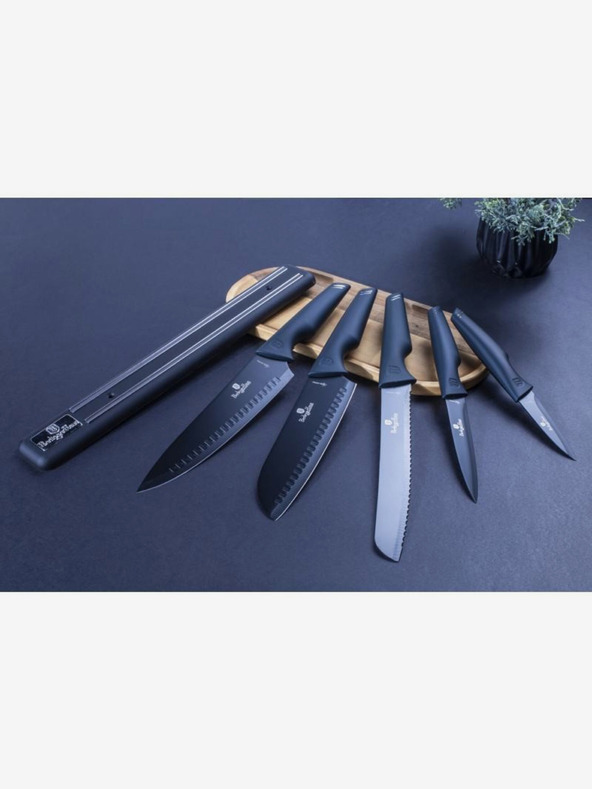 Berlingerhaus Sada piatich nožov s magnetickým držiakom BERLINGERHAUS Aquamarine Metallic Line