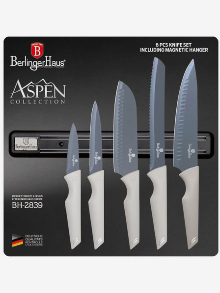 Berlingerhaus Sada piatich nožov s magnetickým držiakom BERLINGERHAUS Aspen Collection