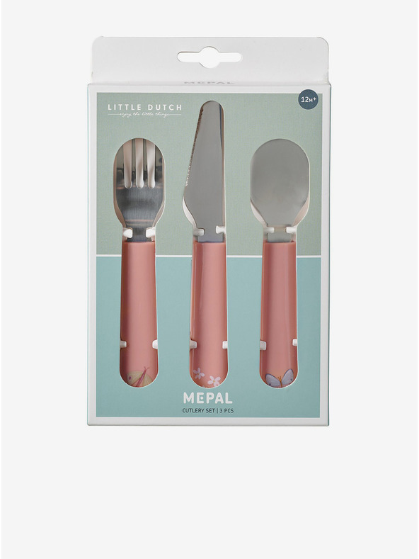 Mepal Sada detskej vidličky, lyžice a noža v ružovej farbe Mepal Mio (3 ks)