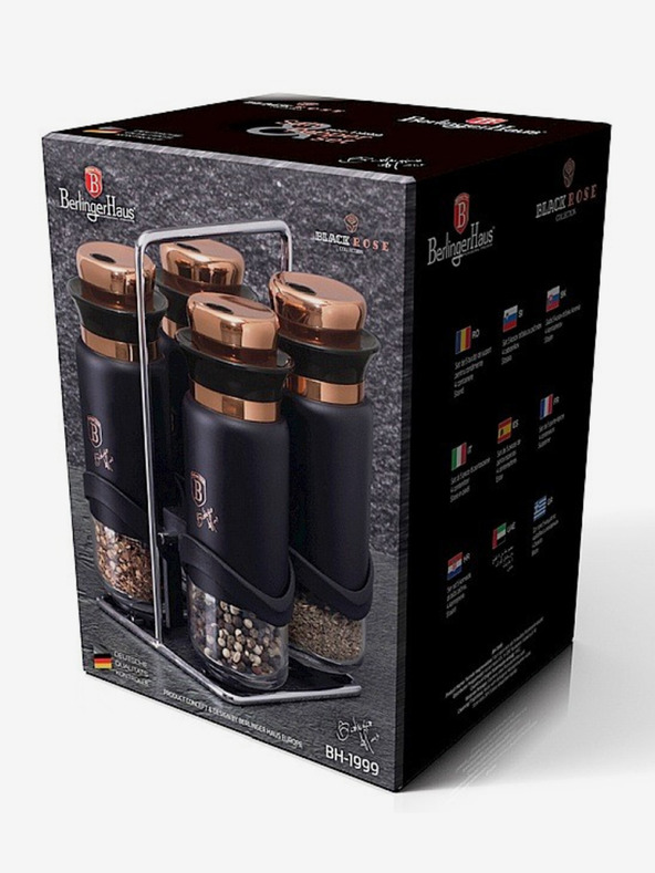 Berlingerhaus Korene v stojane sada 5 ks Black Rose Collection BERLINGERHAUS