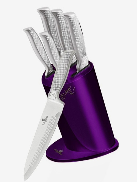 Berlingerhaus Sada nožov v stojane 6 ks Royal Purple Metallic Line Kikoza Collection BERLINGERHAUS