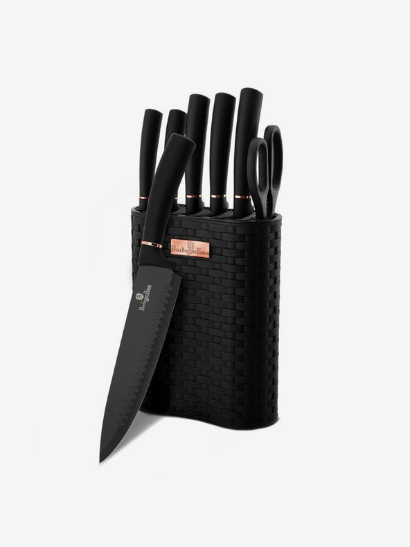 Berlingerhaus Sada nožov v stojane 7 ks BERLINGERHAUS Black Rose Collection