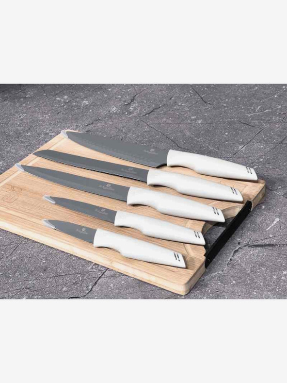 Berlingerhaus Sada piatich nožov + doska na krájanie BERLINGERHAUS Aspen Collection