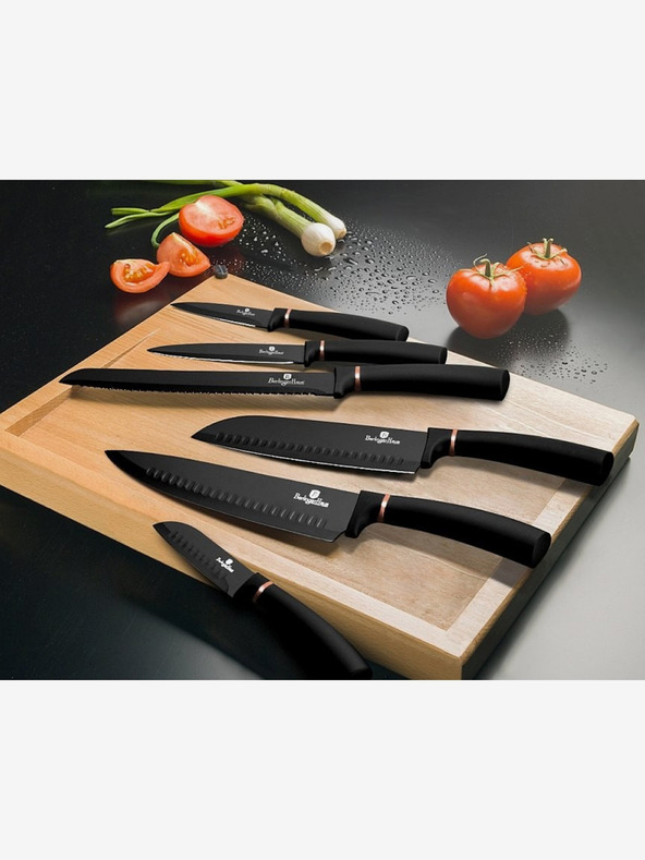 Berlingerhaus Sada šiestich nožov s nepriľnavým povrchom BERLINGERHAUS Black Rose Collection