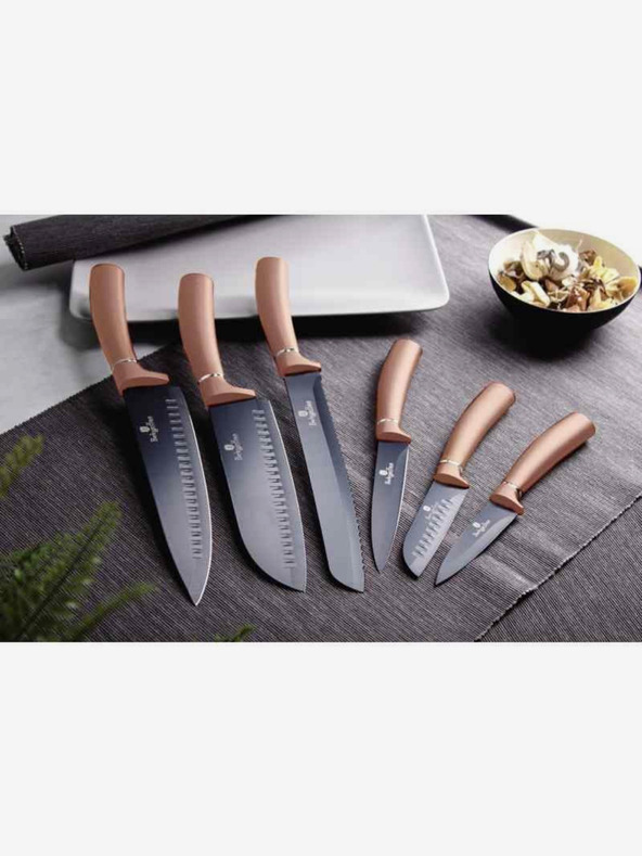 Berlingerhaus BERLINGERHAUS Rosegold Metallic Line sada šiestich nožov s nepriľnavým povrchom