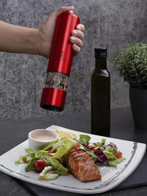 Berlingerhaus Sada dvoch elektrických mlynčekov na korenie a soľ BERLINGERHAUS Burgundy Metallic Line