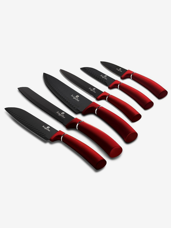 Berlingerhaus BERLINGERHAUS Burgundy Metallic Line sada šiestich nožov s nepriľnavým povrchom