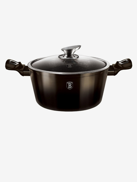 Berlingerhaus Kastról s mramorovým povrchom 20 cm Shiny Black Collection 2 pokrievky BERLINGERHAUS