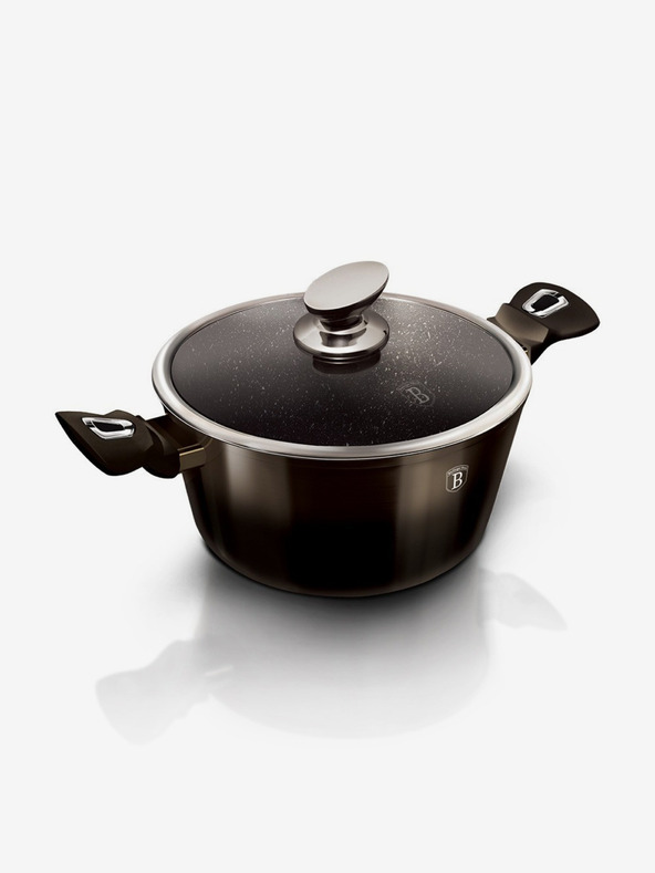 Berlingerhaus Kastról s mramorovým povrchom 20 cm Shiny Black Collection 2 pokrievky BERLINGERHAUS