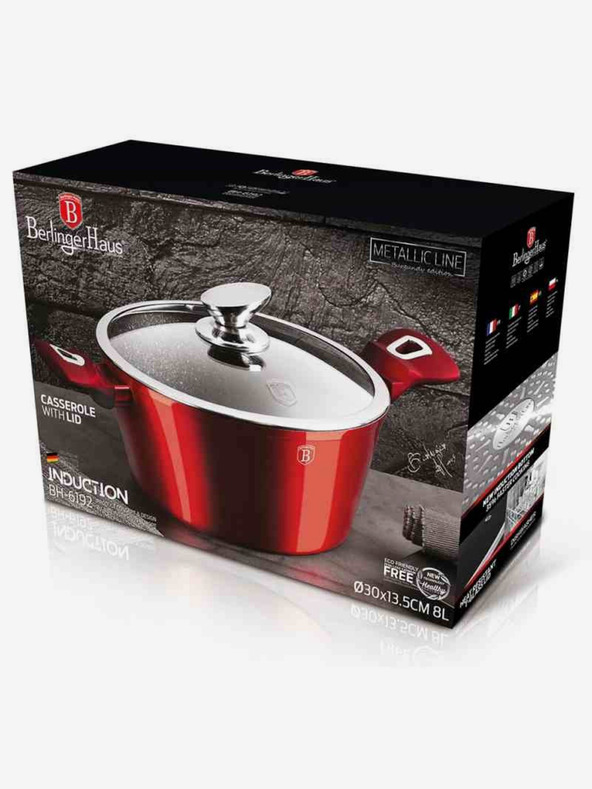 Berlingerhaus Kastról s mramorovým povrchom a pokrievkou BERLINGERHAUS Burgundy Metallic Line