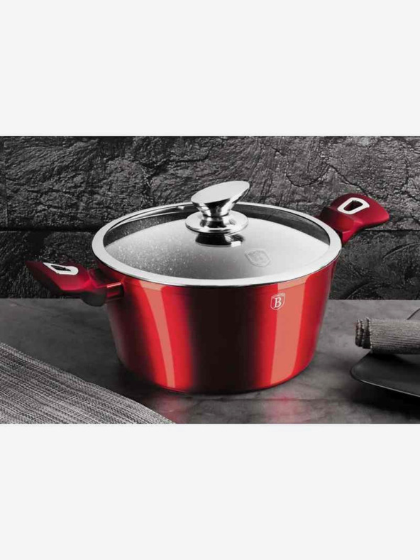 Berlingerhaus Kastról s mramorovým povrchom a pokrievkou BERLINGERHAUS Burgundy Metallic Line