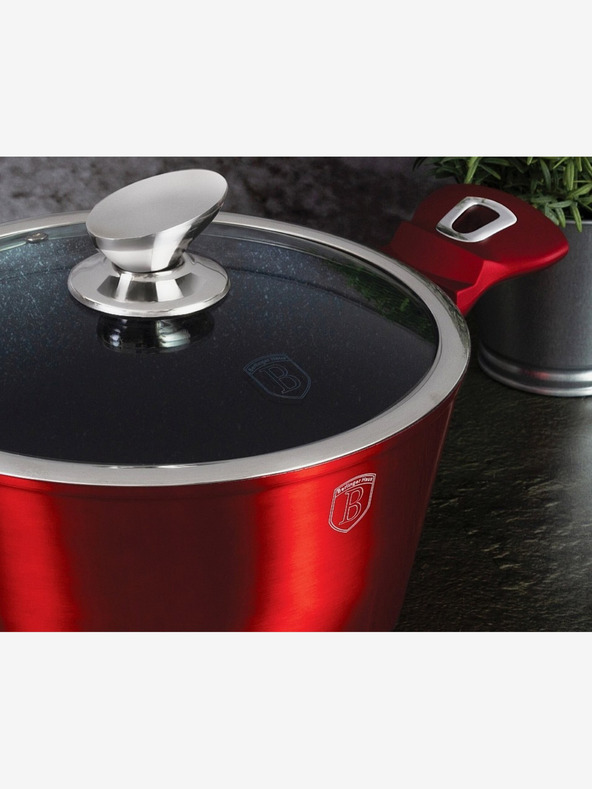 Berlingerhaus Kastról s mramorovým povrchom a pokrievkou 24 cm Burgundy Metallic Line BERLINGERHAUS