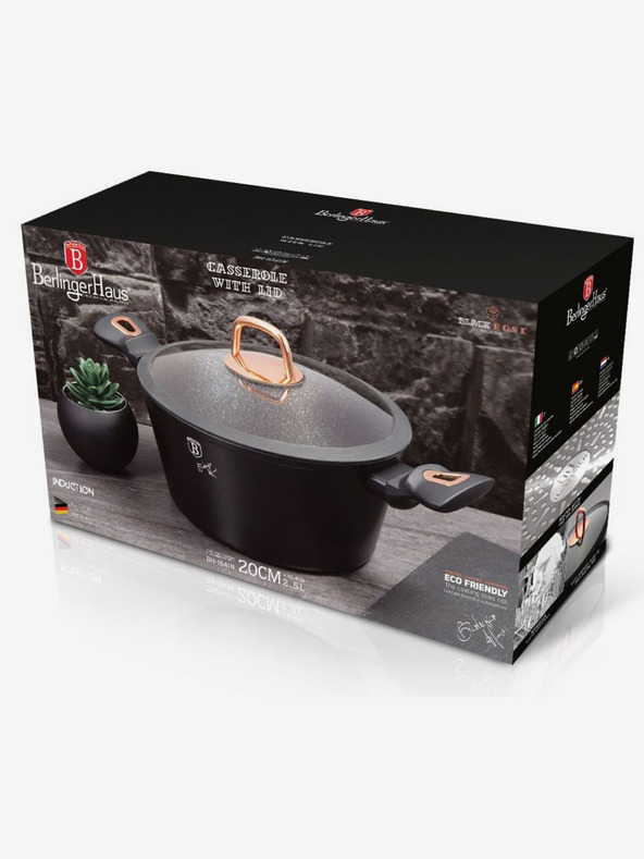 Berlingerhaus Kastról s pokrievkou a mramorovým povrchom 20 cm Black Rose Collection BERLINGERHAUS